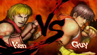 Street Fighter IV Champion Edition "KEN vs GUY" - HARD Arcade Mode Fight!
