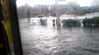 Наводнение на проспекте Просвещения 17.07.2015.