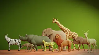 African animals size comparison with Lego minifigures (2020)