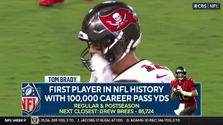 Tom Brady throws for 100,000 career passing yards
