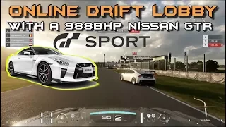GT Sport: Online Drift Lobby With a 988bhp Nissan GTR