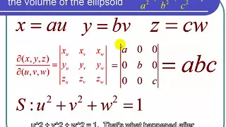 Using a Jacobian to find the Volume of an Ellipsoid