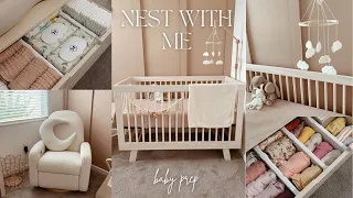 NEST WITH ME FOR BABY ☁️ nursery organization, 35 weeks pregnant, baby laundry, prep for baby girl