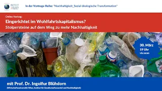 Vortrag | Prof. Dr. Ingolfur Blühdorn: „Eingerichtet im Wohlfahrtskapitalismus? - Nachhaltigkeit!“