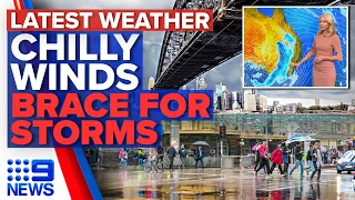 Wind gusts lash Sydney, thunderstorms to hit most of Australia | Weather | 9 News Australia