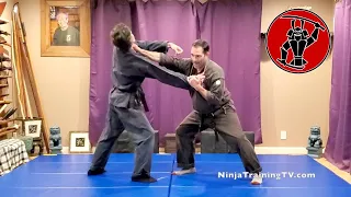 Sakugeki (Squeeze and Shoot) (Press and Attack), Koto Ryu Koppojutsu,