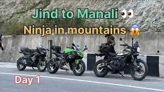 Jind to Manali on super bike 🏍️ | Loud 😱 Ninja 650 in Mountains ⛰️ | Day-1