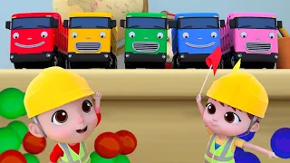 Strong Heavy Vehicles Songs | Colorful Truck Song🚛 l Learn Colors for Kids🌈 l Tayo Color Songs