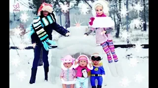 Rodzinka Barbie #32 * KEN ZBUDOWAŁ IGLO - BITWA NA ŚNIEŻKI * Bajka po polsku z lalkami