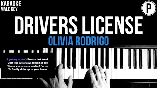 Olivia Rodrigo - drivers license Karaoke MALE KEY Slowed Acoustic Piano Instrumental Cover Lyrics