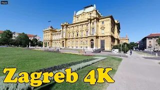 Walk around Zagreb Croatia. [4K]