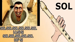 Meme skibidi toilet , flauta dulce fácil, tutorial con animación, easy flute recorder