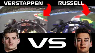F1 Russell's amazing Q2 lap VS Verstappen's pole lap