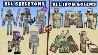 All Skeletons vs All Iron Golems - Mutant & Titan Skeleton vs Mutant Titan Iron Golem