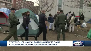 State police clear homeless camp at Superior Courthouse in Manchester