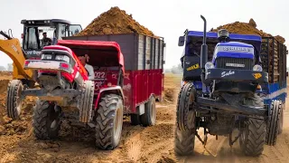 दो झोटों के बीच कौनसा है पावरफुल Mahindra Arjun Ultra 555 Di vs Sonalika 745  Si full loaded trolley