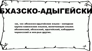 АБХАЗСКО-АДЫГЕЙСКИЙ - что это такое? значение и описание