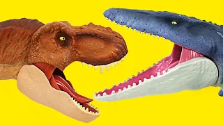 ジュラシックワールド恐竜モササウルスVS超巨大ティラノサウルスレックス！| ドゥドゥポップトイ