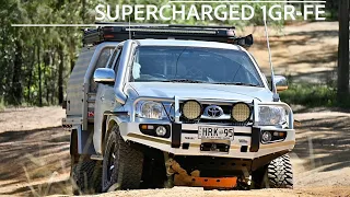 SUPERCHARGED TWIN LOCKED HILUX VS LITTLE RED, Glasshouse Mountains - Wheel Lifts/Burnouts/Breakages