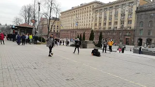 Хип хоп, брейк данс на Крещатике. Киев. 24.02.2019 г.