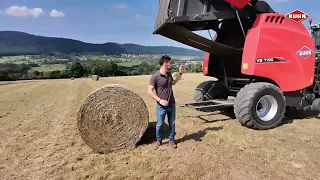 KUHN – Présentation au champ VB 7100 (presse à balles rondes chambre variable)