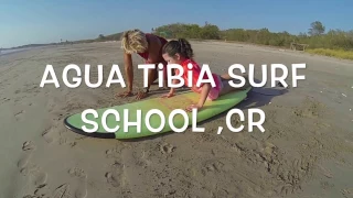 Mueller's  First time surf ever in Nosara with Agua Tibia Surf School 100% local .