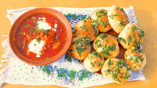 How real Ukrainian borscht is Cooking on Campfire in a Mountain Village