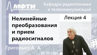 "Нелинейные преобразования и прием радиосигналов", Григорьев. А. А. 02.03.2021г.