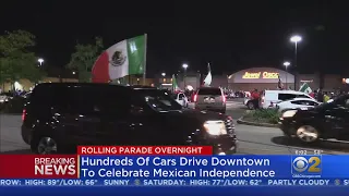 Hundreds Of Cars Drive Downtown To Celebrate Mexican Independence Day