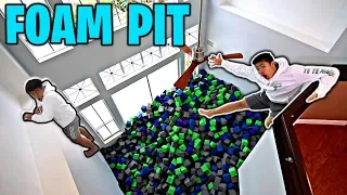 FILLING Mansion with TRAMPOLINE PARK FOAM CUBES!