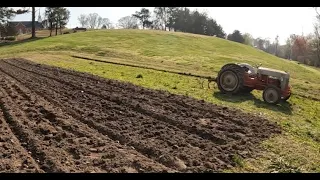 Planting potatoes using old Ford tractors and equipment