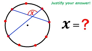 Can you find the angle X in the circle? | (Step-by-step explanation) | #math #maths