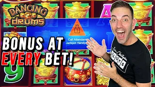 Bonus At Every Bet w/ JACKPOTS! 🥁 High Limit Dancing Drums