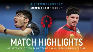 Highlights | Manav Vikas Thakkar (IND) vs Ricardo Walther (GER) | MT Grps | #ITTFWorlds2022