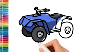 Drawing a quad bike | Easy drawings | How To Draw An ATV Easy Step By Step