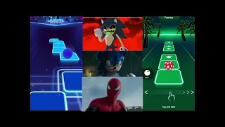 SONIC EXE 🆚 SONIC THE HEDGEHOG 🆚 SPIDER MAN COFFIN DANCE X TILES HOP#sonicthehedgehog#sonicexe