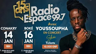 🔴 CONCERT YOUSSOUPHA - 15 ANS RADIO ESPACE - 14 JANVIER 2022.