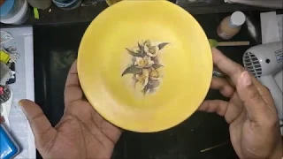 DIY Decoupage on ceramic plate - how to decoupage ceramic plate * Decoupage tutorial