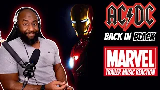 First Time Hearing AC/DC - BACK IN BLACK | (Marvel Trailer Music Reactions)