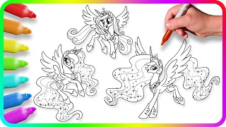 Coloring Pages MY LITTLE PONY. How to color My Little Pony. Easy Drawing Tutorial Art. Coloring MLP