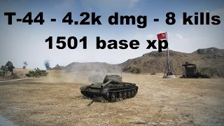 World of Tanks: T-44 - 8 kills - 4.2k dmg - 1501 base xp