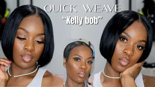 How to Style Short Hair into a Bob with a Quick Weave Method!