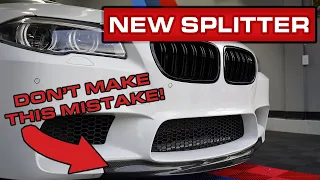 Carbon Fiber Lip Splitter Prep & Install | Don't Make This Ebay Mistake | BMW F10 535i 550i M5