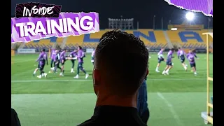 CRISTIANO RONALDO watches Real Madrid training