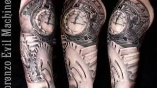 Arm Tattooed with Pocketwatch and Gears - Lorenzo EM
