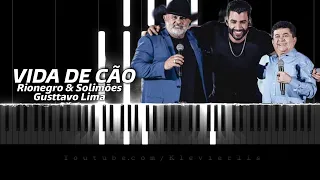 Rionegro & Solimões part. Gusttavo Lima - Vida de Cão Tutorial Piano / Teclado / Cover / Como tocar