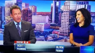 Female news reporter says male news reporter has a little dick