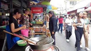 4K 🇹🇭 Walking around Silom Soi 10 (Food Court) and Soi 5 (LaLai Sap Market) in Bangkok