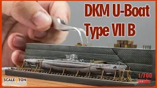 DKM U-boat Type VII B Dry Dock Diorama 1/700 Scale