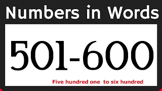 501 to 600 Numbers Names | Numbers in Words 501 to 600 in English